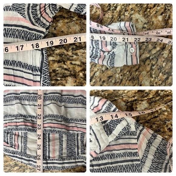 Columbia Striped Henley Tunic Blouse M Nautical Preppy Camping M Outdoor Womens - Picture 5 of 8